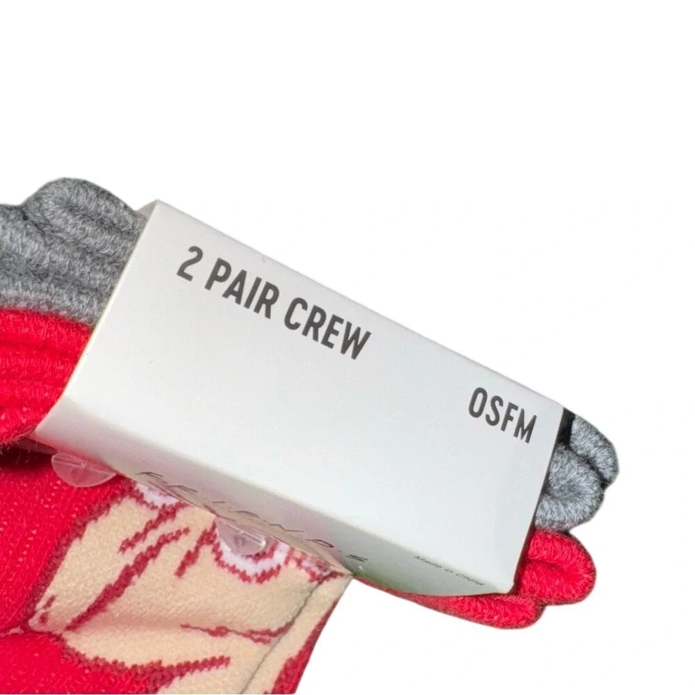 Friends‎ TV Show American Red Cross Crew Socks 2 Pair Set Turkey Holiday OSFM